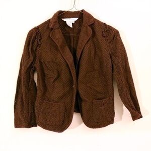 Max Studio Brown Eyelet Blazer